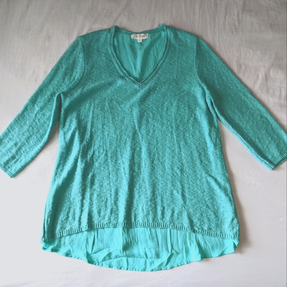 Two by Vince Camuto Open back Knit Tunic Top Mint Green Women's Size Medium